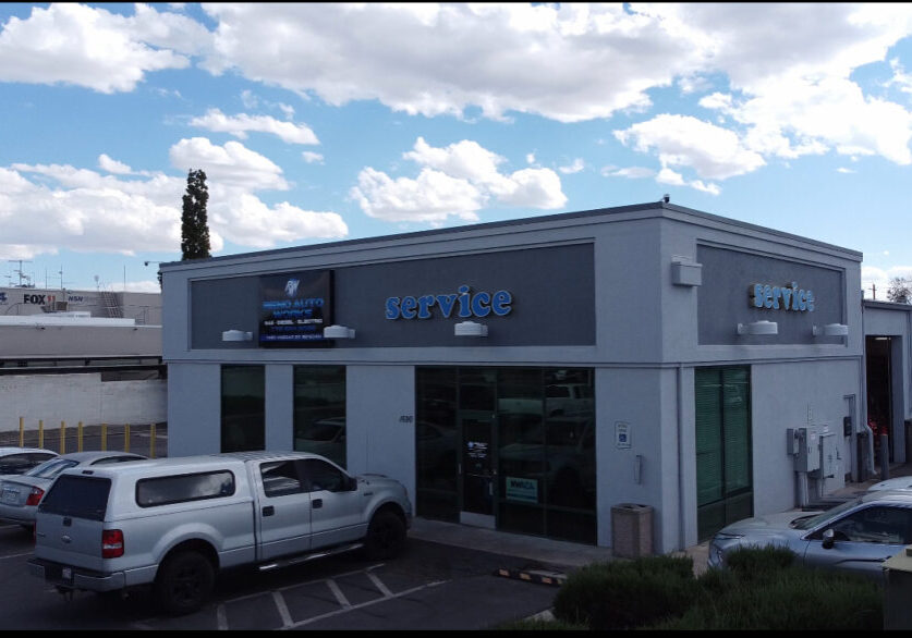 The Reno Auto Works service building at 1690 Vassar Street in Reno, Nevada
